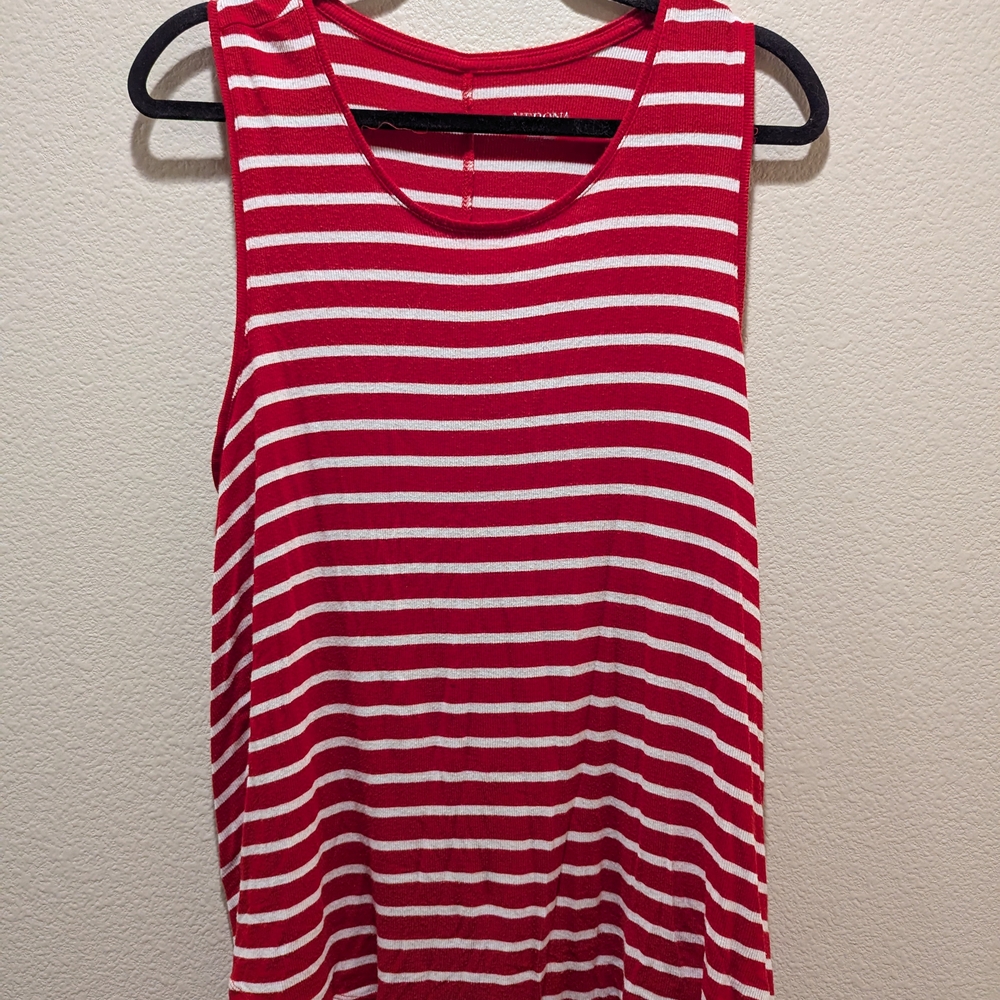 Red and White Striped Tank Top